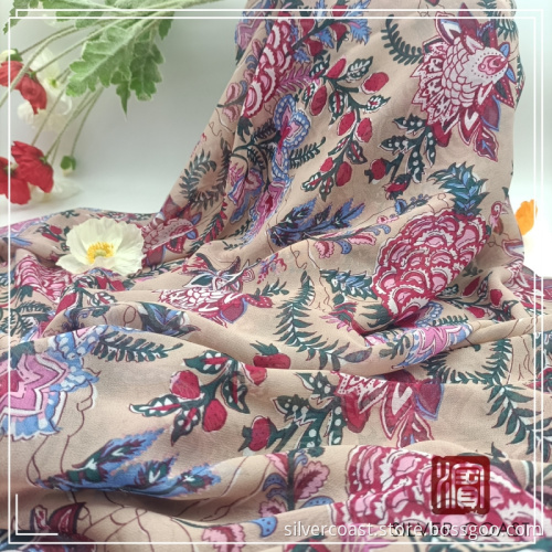 Floral 100% Polyester Kieselkörper -Chiffon -Textil
